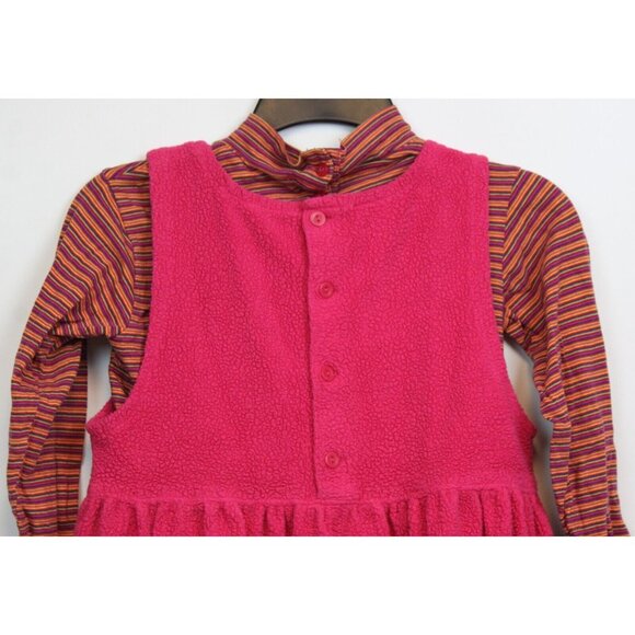 VTG Disney Store 2pc Fleece Minnie Mouse Dress Set sz 7/8 Striped Shirt Winter - Picture 6 of 10